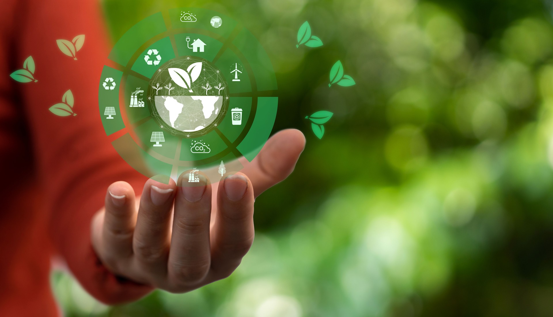 Hand holding global saving clean energy earth, save the world, environment, green, eco friendly, net zero, ESG, ecology, CO2, carbon dioxide, carbon footprint.campaign save the earth, earth Day